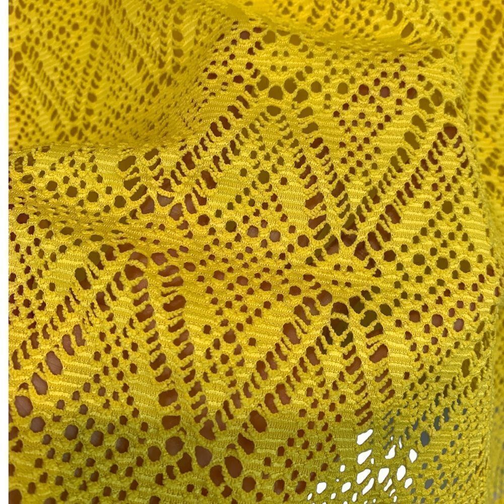 Ruby Rd Yellow Crochet Overlay Top - Picture 4 of 8